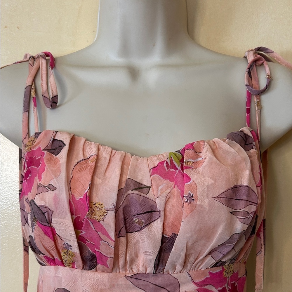 Lulu's Pink and Purple Floral Maxi Dress size M - Picture 2 of 13